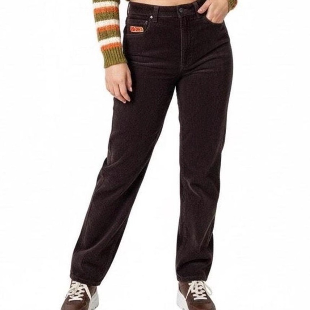 Women’s High-Rise Straight Jeans in Dark Brown